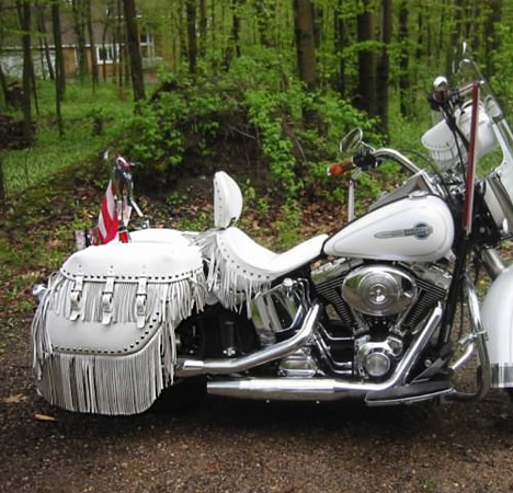 White leather saddlebags sale